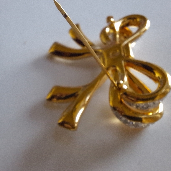 Large Swarovski Double Bow Brooch Pin - Picture 8 of 8